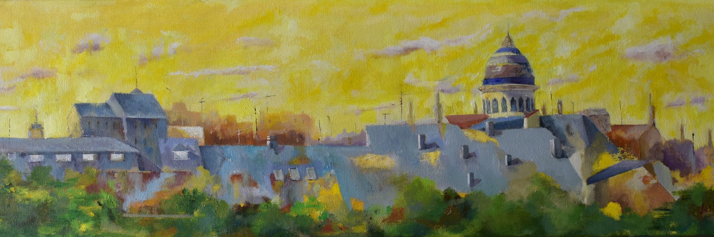Esperando el ocaso oleo de Antonio Sastre