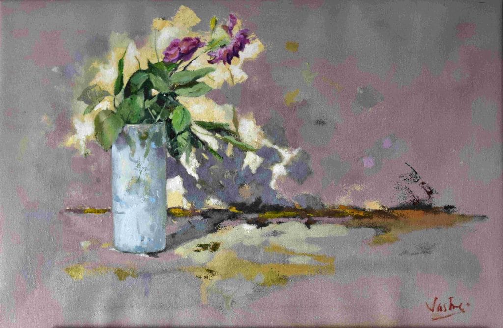 Bodegon. jarron y flores