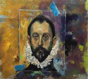 Despues de El Greco, oleo sobre lienzo40 x 37 cm