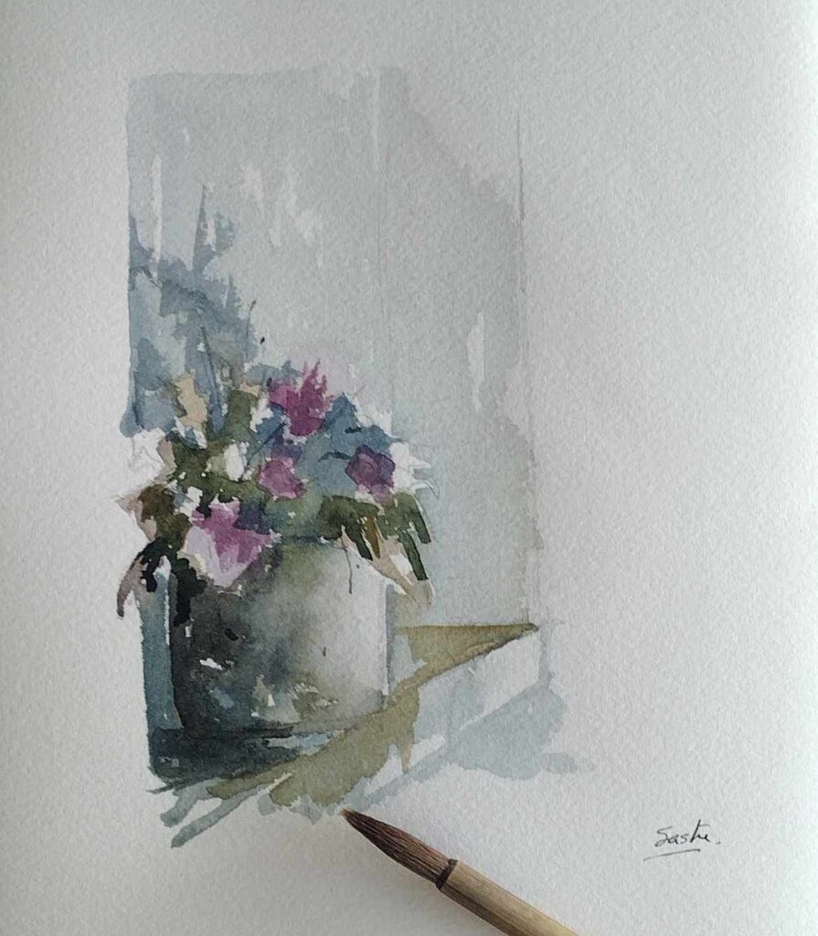 Bodegon flores ventana