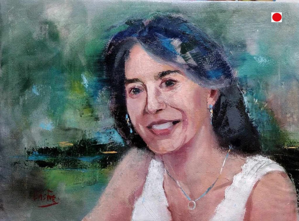 Alicia V. retrato sobre lienzo