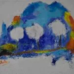 Arboles en azul (Fin del invierno) 20 x 30 cm
