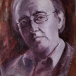 Carles Santos, oleo sobre lienzo 30 x 20 cm
