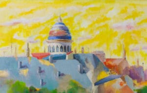 Esperando el ocaso oleo sobre lienzo