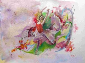 Bailando con las hadas oleo sobre lienzo 60 x 80 cm