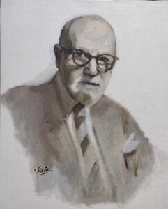 Leon Felipe, poeta español. oleo 41 x 33 cm 