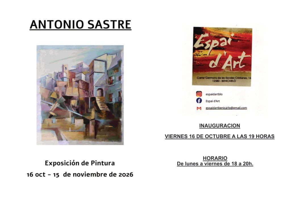 Exposición Espai d'Art Benicarló, octubre de 2026